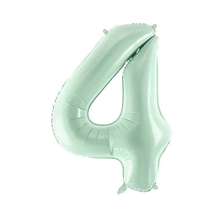 4 Jaar Cijfer Ballon Mintgroen Leeg 72cm van Partydeco koop je bij Partywinkel