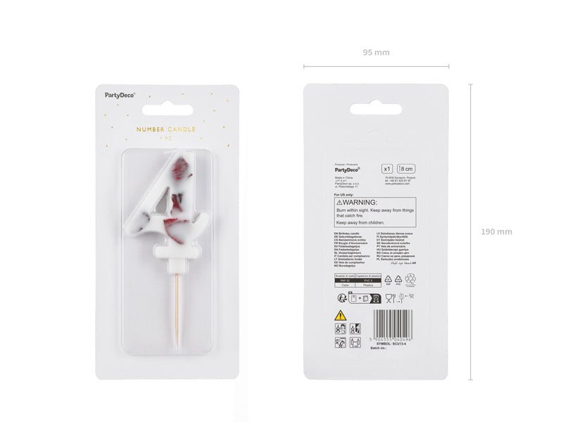 4 Jaar Kaars Bloemblaadjes 8cm van Partydeco koop je bij Partywinkel