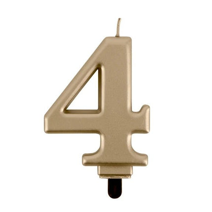 4 Jaar Kaars Goud 8cm van VDV Benefit koop je bij Partywinkel