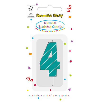 4 Jaar Kaars Lichtblauw van Procos koop je bij Partywinkel