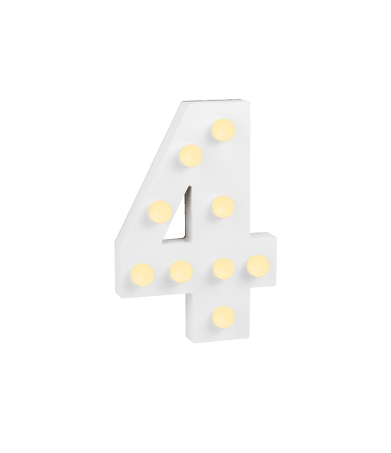 4 Licht Cijfer 16,5cm van Paper Dreams koop je bij Partywinkel