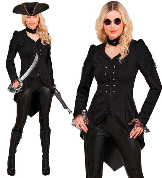 Gothic Tailcoat Zwart Dames