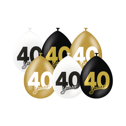 40 Jaar Ballonnen 30cm 6st van Paper Dreams koop je bij Partywinkel