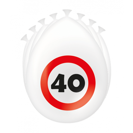 40 Jaar Ballonnen Verkeersbord 30cm van Paper Dreams koop je bij Partywinkel