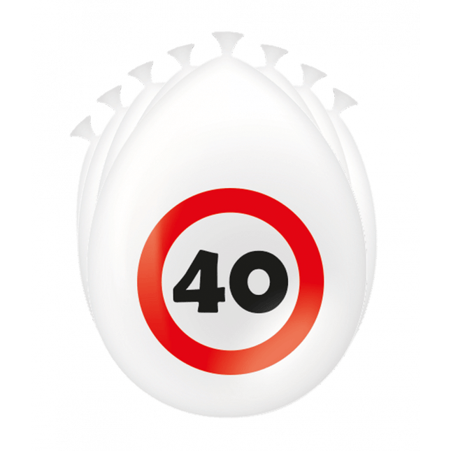 40 Jaar Ballonnen Verkeersbord 30cm van Paper Dreams koop je bij Partywinkel
