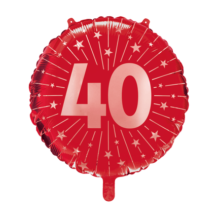 40 Jaar Helium Ballon Rood Leeg 45cm van WeFiesta koop je bij Partywinkel