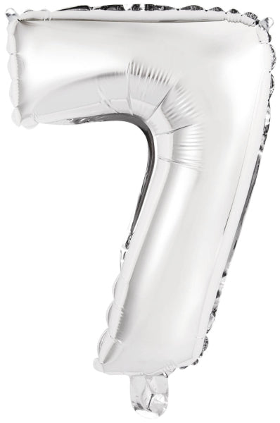 Folieballon – Mini Cijfer 7 – Zilver – 35 x 24 cm