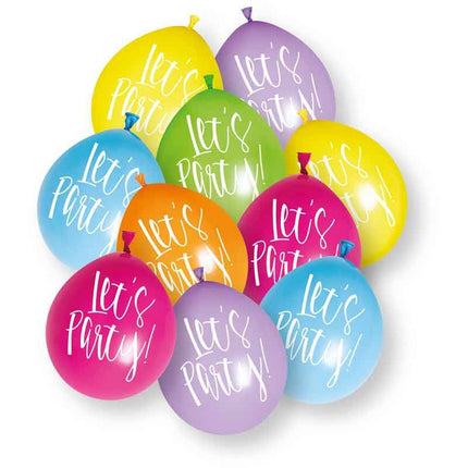 Gekleurd Ballonnen Lets Party 23cm 10st