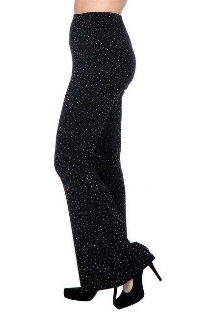 Zwarte Broek Dames Flared Glitter