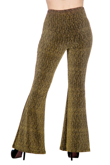Gouden Broek Dames Flared Glitter
