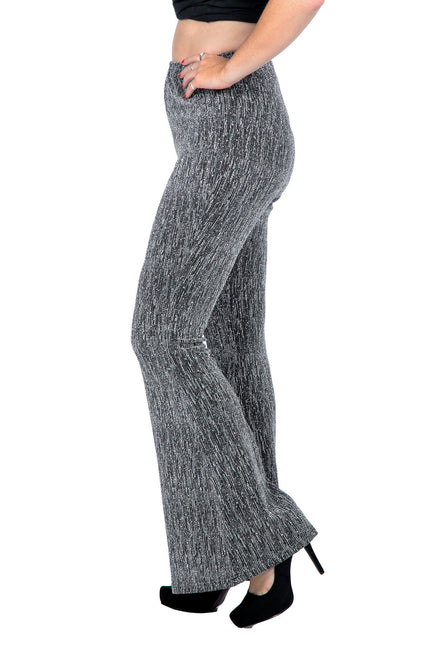 Zilveren Broek Dames Flared Glitter