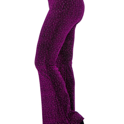 Paarse Broek Dames Flared Glitter