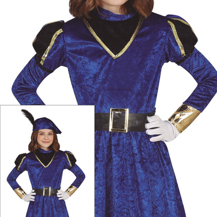 Pietenpak Jurk Kind Blauw/Goud