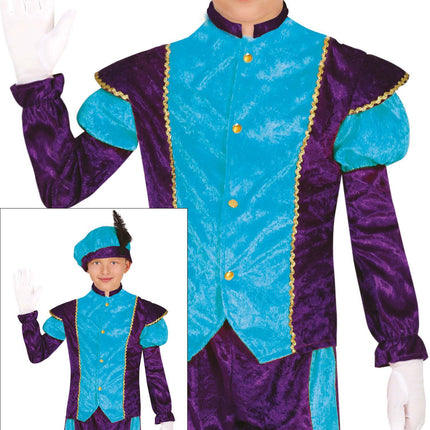 Pietenpak Kind Lichtblauw/Paars