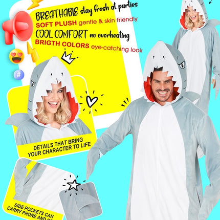 Haai Jumpsuit met Kap