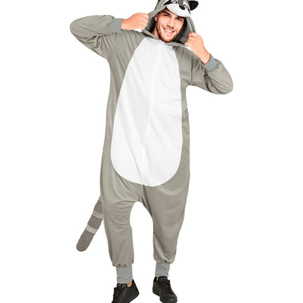 Wasbeer Jumpsuit met Kap