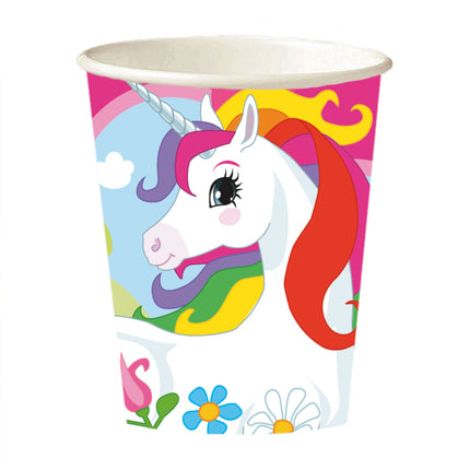 8 Bekers Unicorn Papier 250 ml