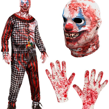 Clown Kostuum Rood Heren 4 delig