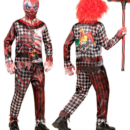 Clown Kostuum Rood Kind 4 delig