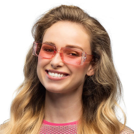 Roze Bril Glitter