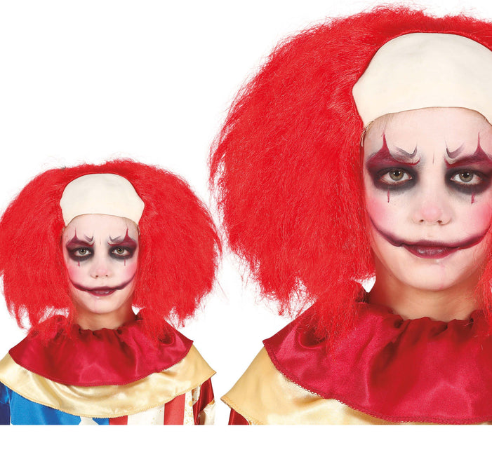 Rode Pruik Clown Kind