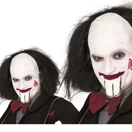 Zwarte Pruik Half Kaal