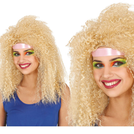 Blonde Pruik Krullen