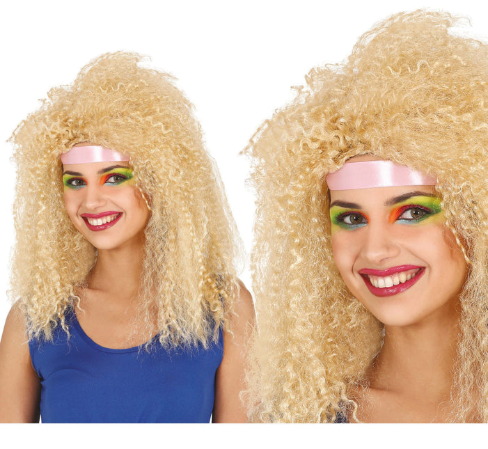 Blonde Pruik Krullen