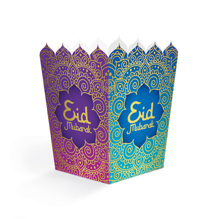 Eid Mubarak Snackbakjes Paars Blauw 8st