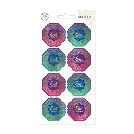 Eid Mubarak Stickers Paars Blauw