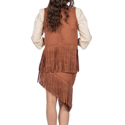 Cowgirl Kostuum Bruin Dames 2 delig