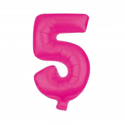 5 Cijfer Ballon Roze Leeg 85cm van VDV Benefit koop je bij Partywinkel