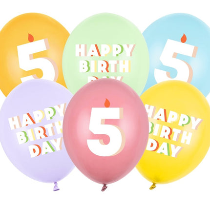 5 Jaar Ballonnen 30cm 50st van Partydeco koop je bij Partywinkel