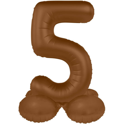 5 Jaar Cijfer Ballon Bruin Mat 41cm van Folat koop je bij Partywinkel