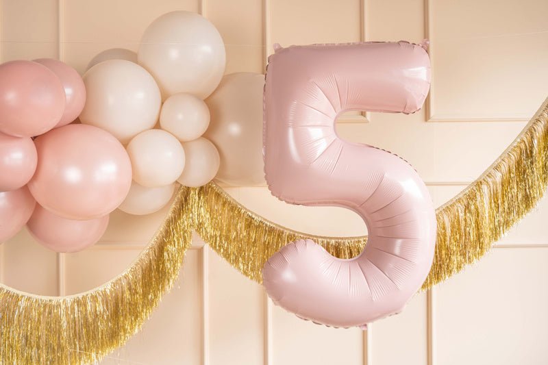 5 Jaar Cijfer Ballon Lichtroze Leeg 72cm van Partydeco koop je bij Partywinkel