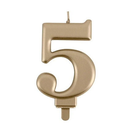5 Jaar Kaars Goud 8cm van VDV Benefit koop je bij Partywinkel