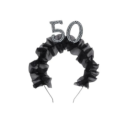 50 Jaar Haarband Zwart van Partydeco koop je bij Partywinkel