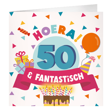 50 Jaar Wenskaart 23cm van Paper Dreams koop je bij Partywinkel