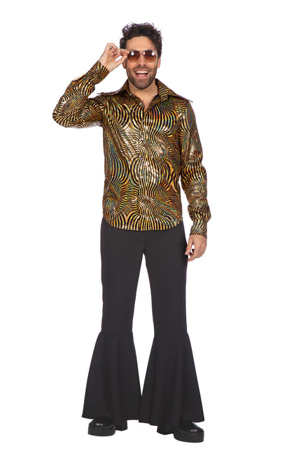 Party blouse disco Goud