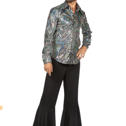 Party blouse disco Zilver