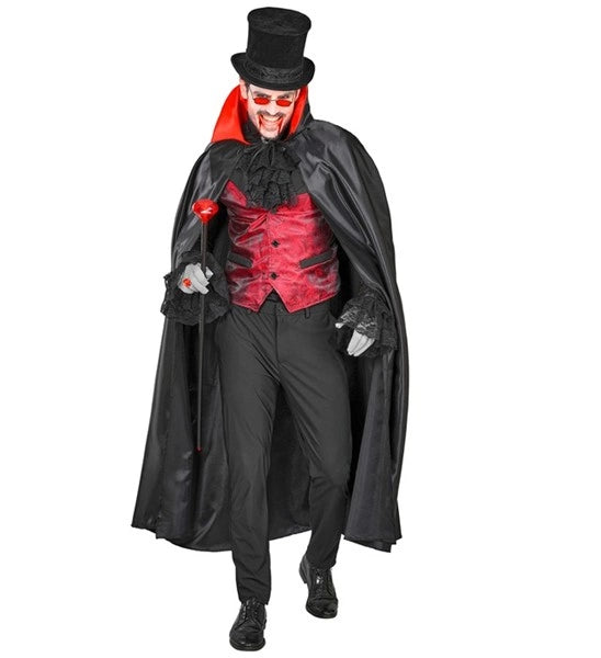 Vampier Cape Zwart Rood 1,4m