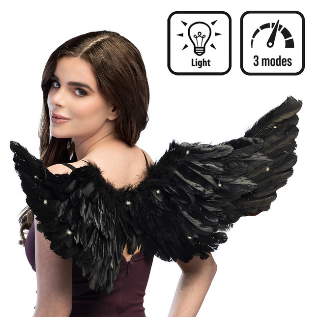 LED engelenvleugels zwart