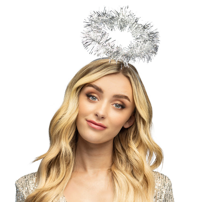 Diadeem Halo tinsel zilver