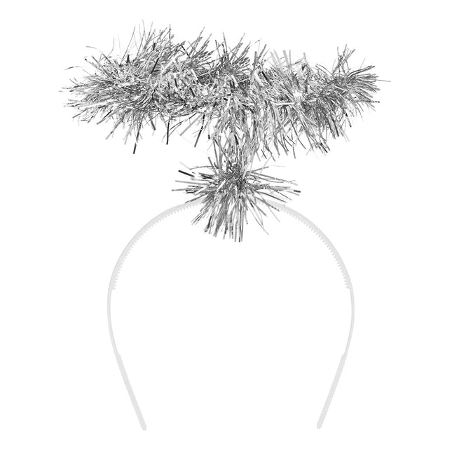 Diadeem Halo tinsel zilver