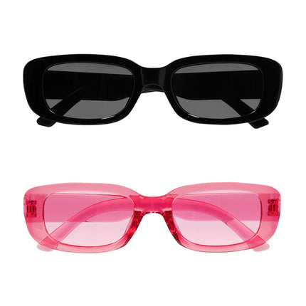 Set 2 Partybrillen Techno (zwart en roze)