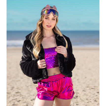 Hotpants Shiny roze