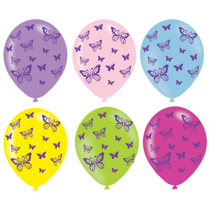 Vlinder Ballonnen 27,5cm 6st