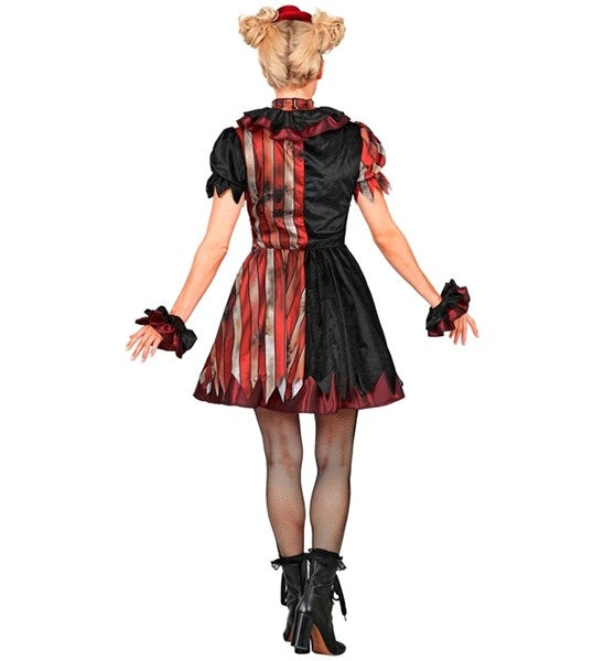 Wicked Clown Jurk Rood Zwart Dames