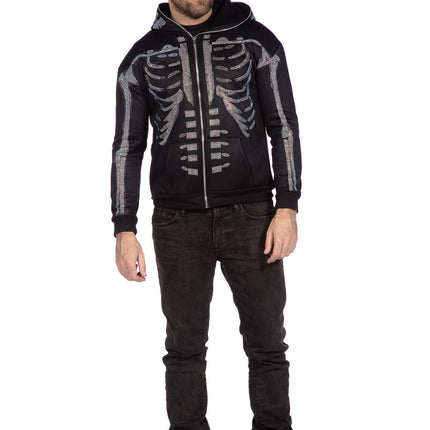 Skelet Vest Zwart Heren Strass