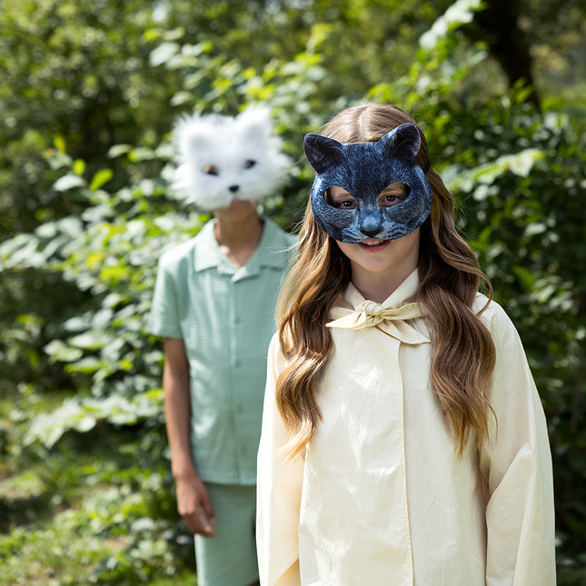 Pluchen masker Witte kat